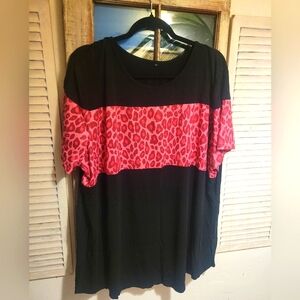 Ladies Pink Animal Print T-shirt